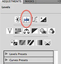 Das Symbol für die ‚Gradationskurven‘-Anpassung in Photoshop