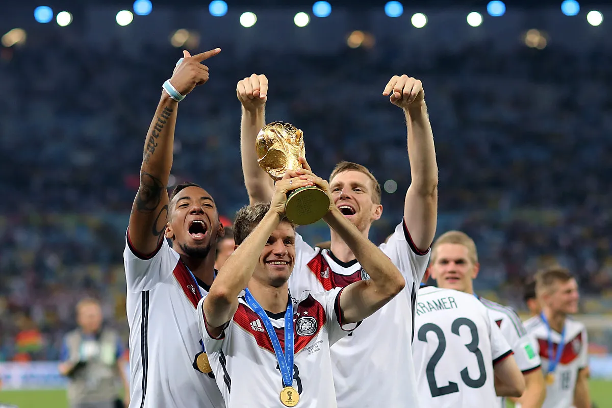 Deutsche Nationalmannschaft feiert den WM-Titel 2014