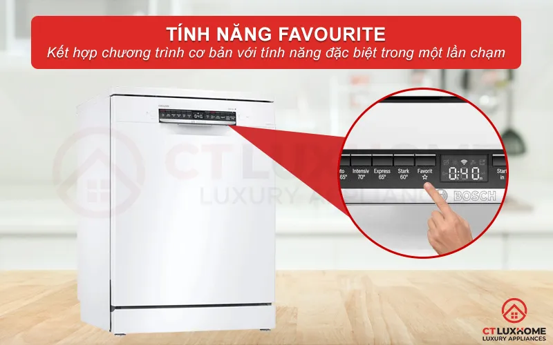 Die Favourite-Taste für personalisierte Spülzyklen