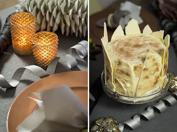 Die glänzende Schokoladenhülle der Neujahrstorte