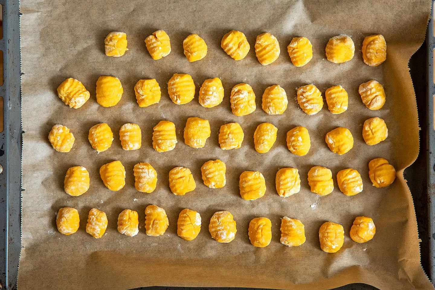 Die Gnocchi im Ofen trocknen