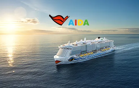 Die ikonische AIDA-Kussmund-Flotte auf See