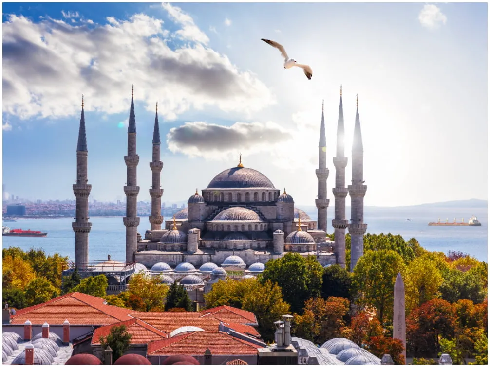 Die ikonische Blaue Moschee (Sultan-Ahmed-Moschee) in Istanbul