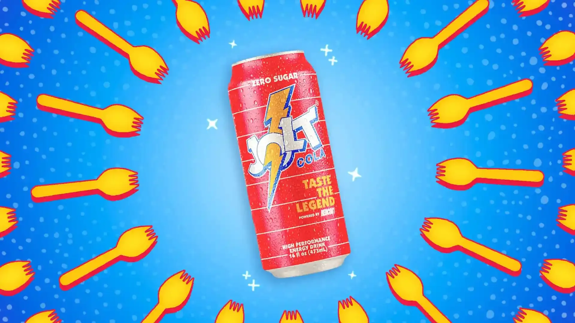 Dosen des neuen Jolt Cola Energiegetränks, bereit zum Test