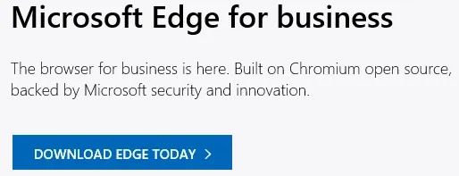 Download-Seite für Microsoft Edge for Business