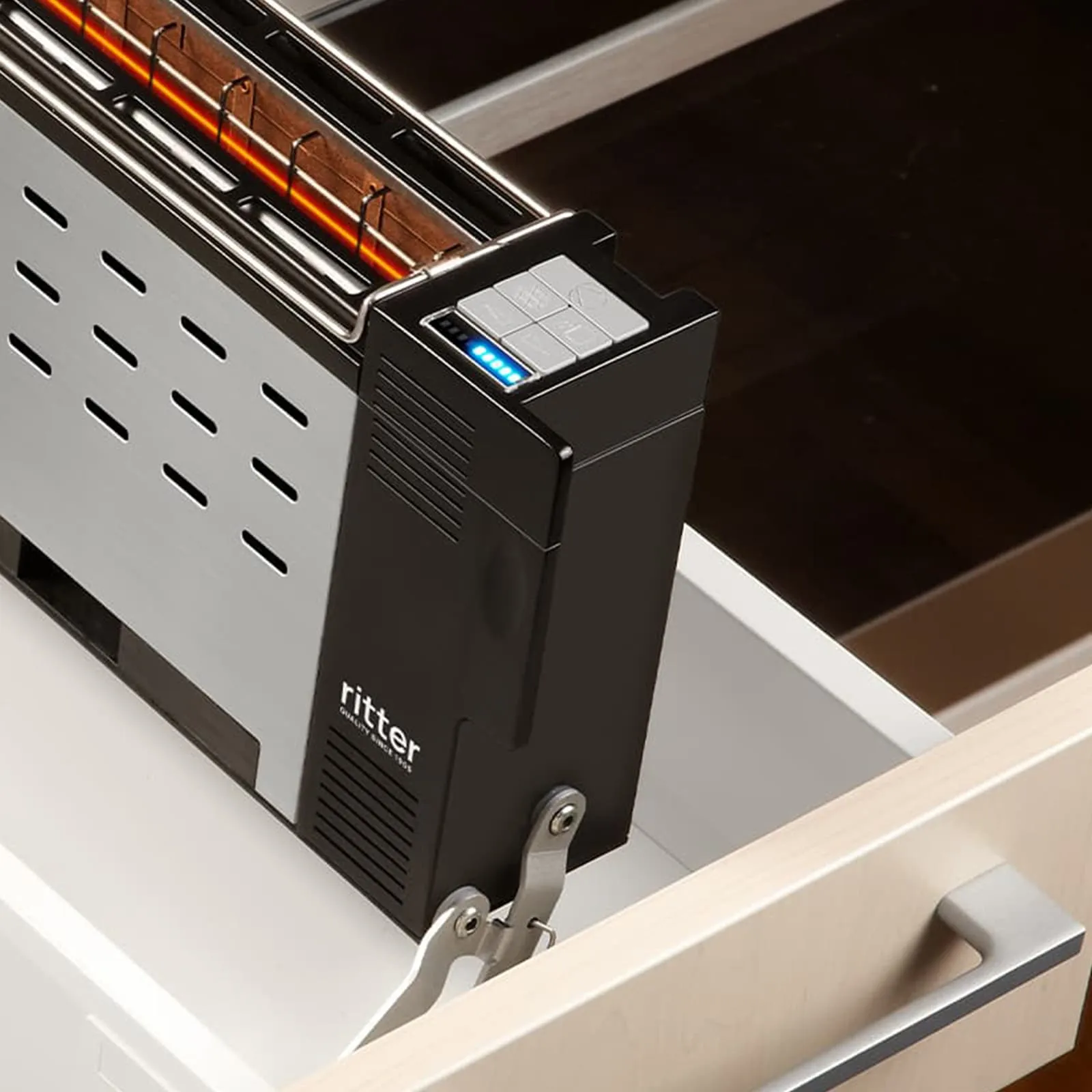 Ein Bild des Einbau-Toaster in einer Schublade.