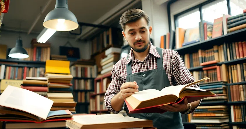 Ein Bild zeigt eine Tastatur, eine Maus, Stifte und eine Kaffeetasse auf einem Schreibtisch mit dem Amazon-Logo auf einem Monitor.