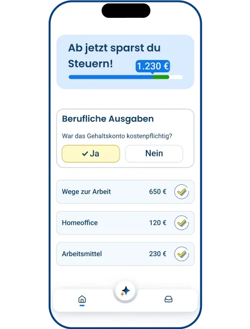 Ein Diagramm in der WISO Steuer App zeigt die wachsende Steuererstattung