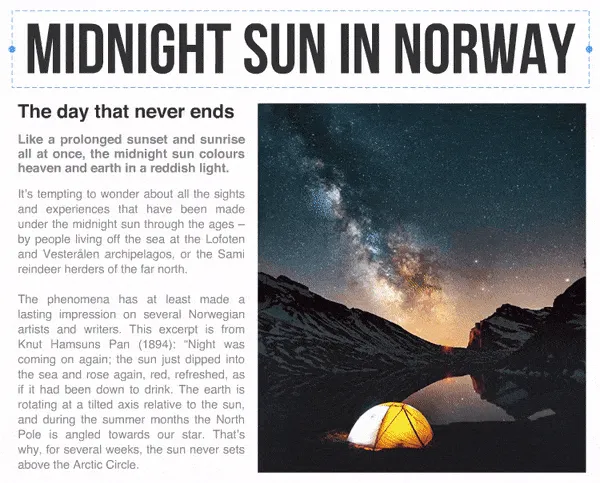 Ein GIF, das zeigt, wie man ein Bild in einem PDF auf dem iPhone bewegt und in der Größe ändert