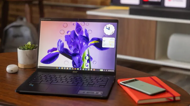 Ein Mock-up des Chromebook-Widgets-Glanceables-Bereichs