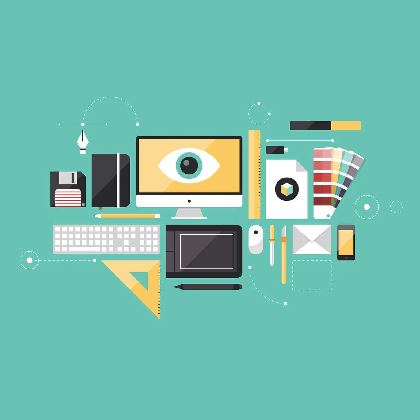 Eine Illustration von einem modernen Rechner.