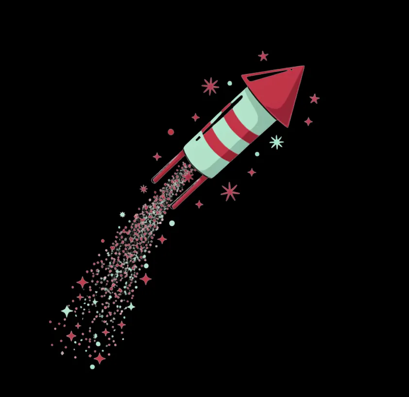 Eine Silvester-Rakete steigt in den Nachthimmel als Symbol des Jahreswechsels