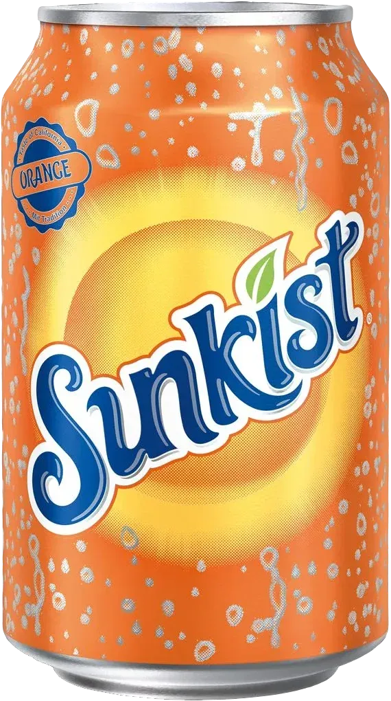Einzelne Sunkist Orange Dose, spritzig und erfrischend