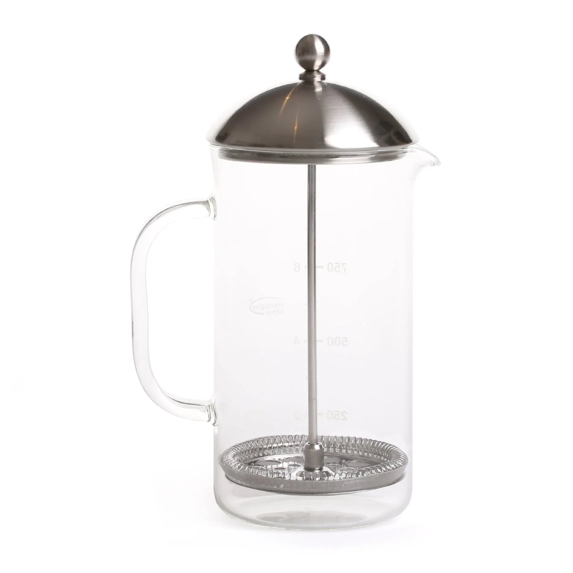 Elegante French Press aus Glas und Metall für 8 Tassen