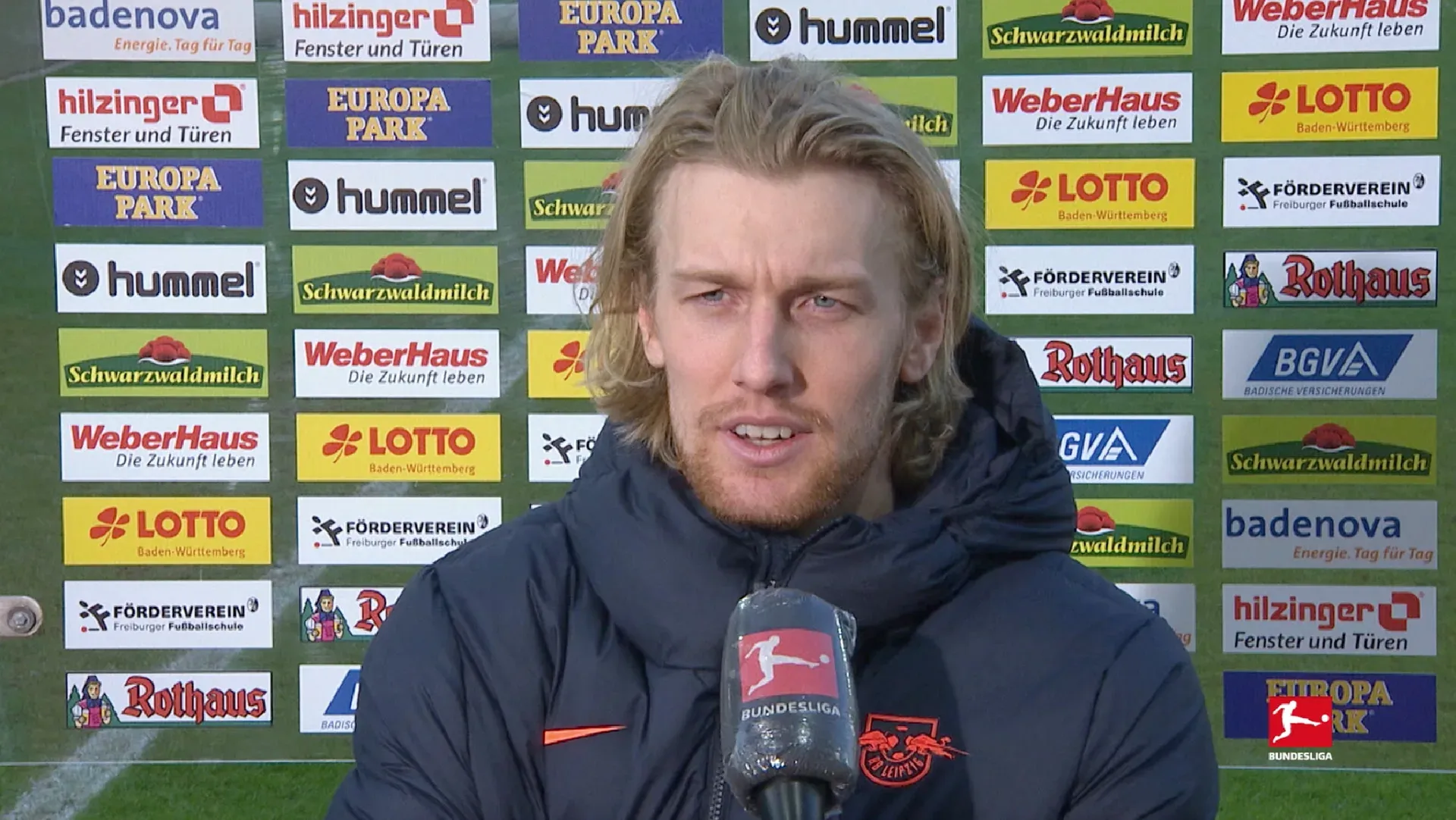 Emil Forsberg bejubelt sein Tor für RB Leipzig