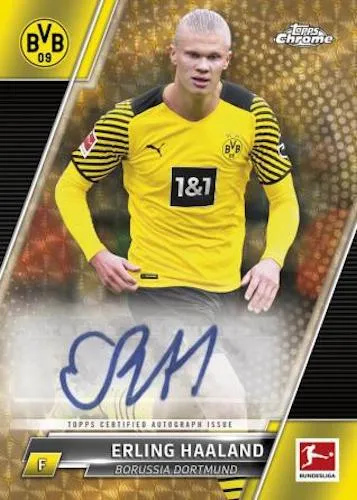 Erling Haaland SuperFractor Autogrammkarte aus der 2021-22 Topps Chrome Bundesliga