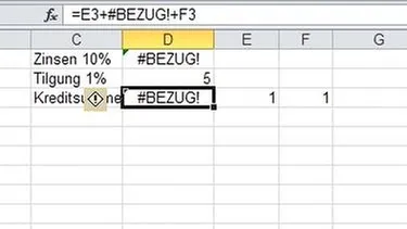 Excel Fehleranzeige #BEZUG! nach Löschen einer Spalte