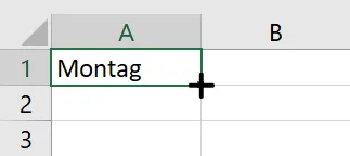 Excel Reihen automatisch vervollständigen Wochentage