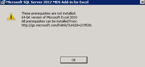 Fehlermeldung bei der Installation des MDS Excel Add-ins