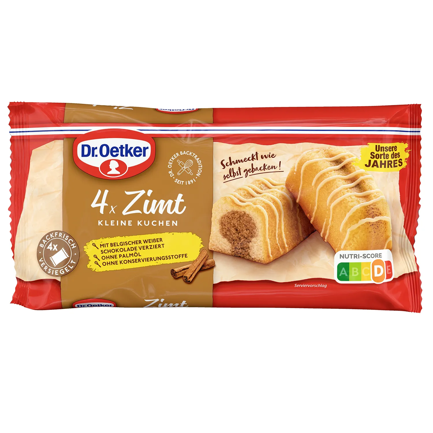 Fertige kleine Zimtkuchen in der Verpackung