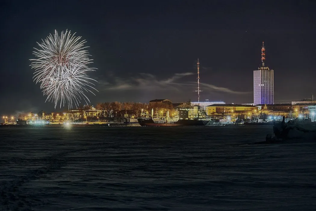 Feuerwerk am Hamburger Hafen