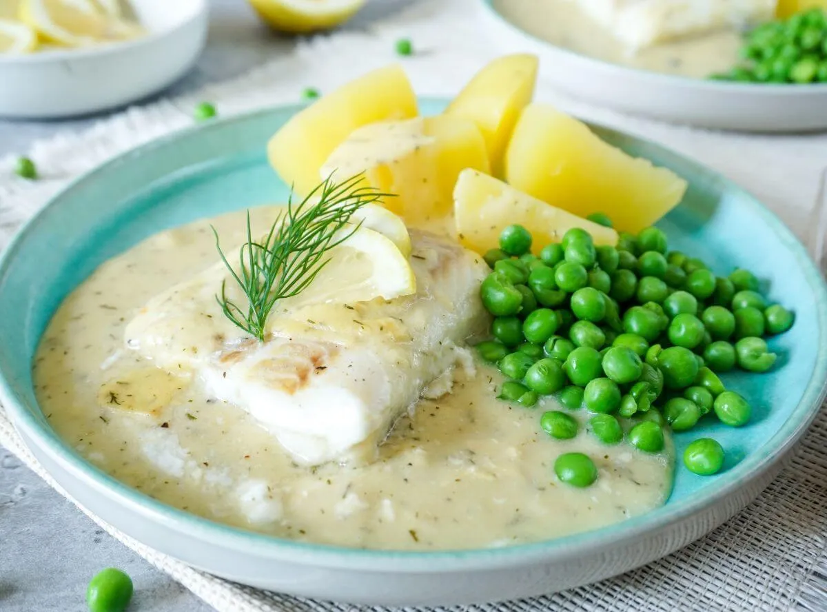 Fisch in Senfsoße aus dem Ofen