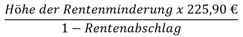 Formel zur Berechnung der maximalen Ausgleichszahlung für Rentenabschläge gültig vom 01.01.2019 bis 30.06.2019