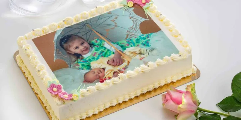 Fototorte mit einem persönlichen Bild als Überzug