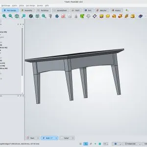 FreeCAD ist ein universelles Konstruktionsprogramm. Du kannst damit also auch Möbel aller Art konstruieren.