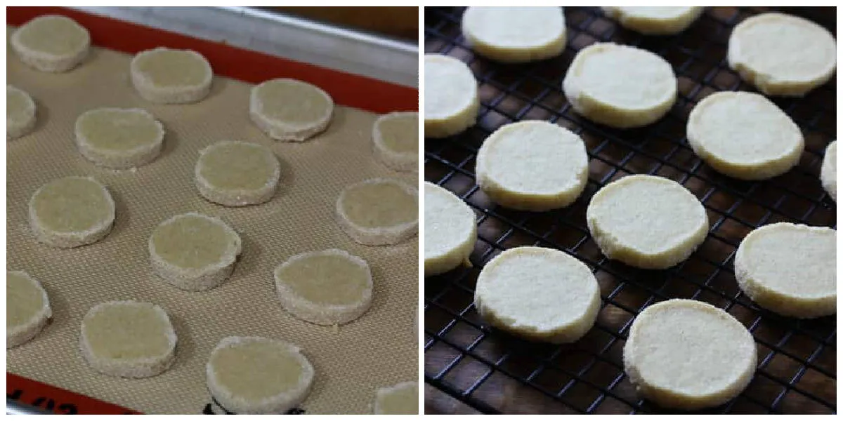 Frisch gebackene Heidesand-Plätzchen im Ofen