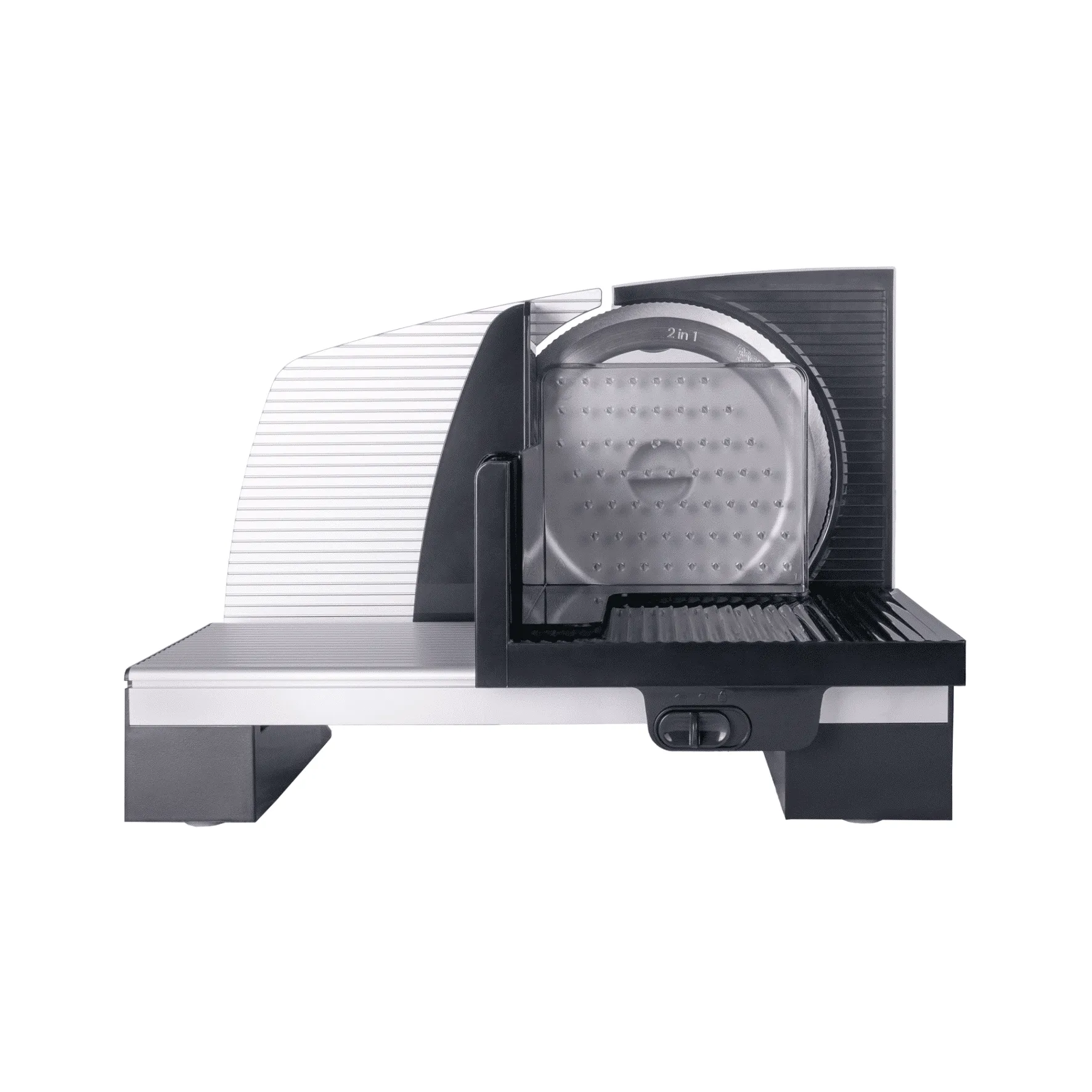 Frontansicht des Steba AS 200 Allesschneiders mit Edelstahlklinge