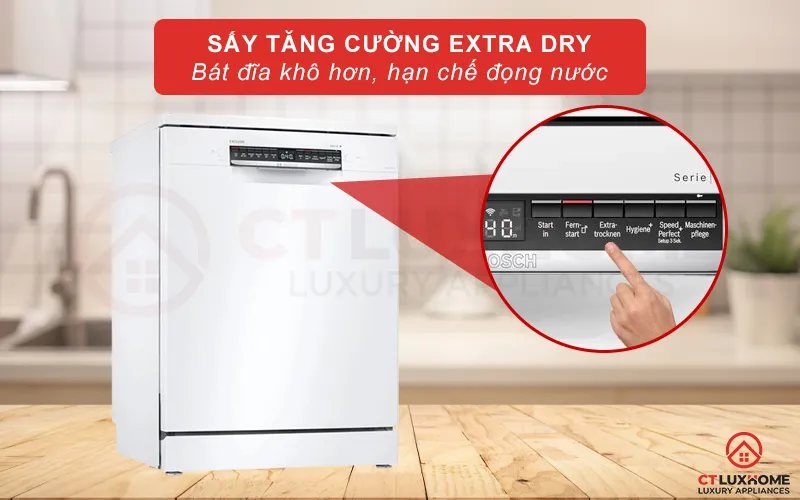 Funktion Extra Dry für extra trockene Geschirrergebnisse