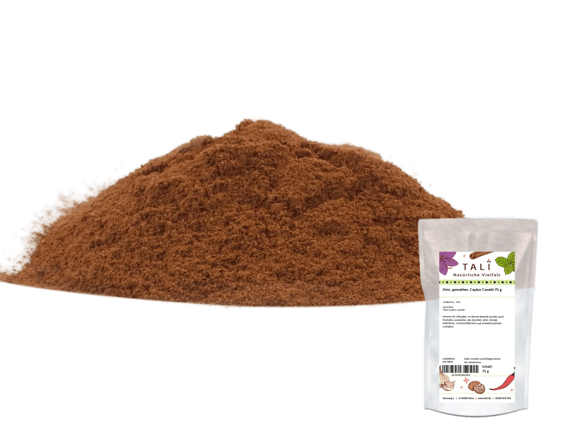 Gemahlener Ceylon-Zimt in einer Packung