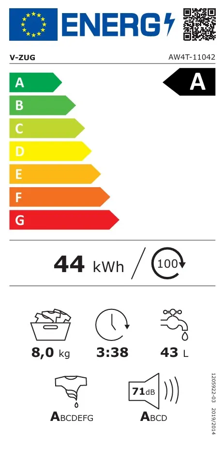 Gesamtansicht der V-ZUG AdoraWaschen V4000