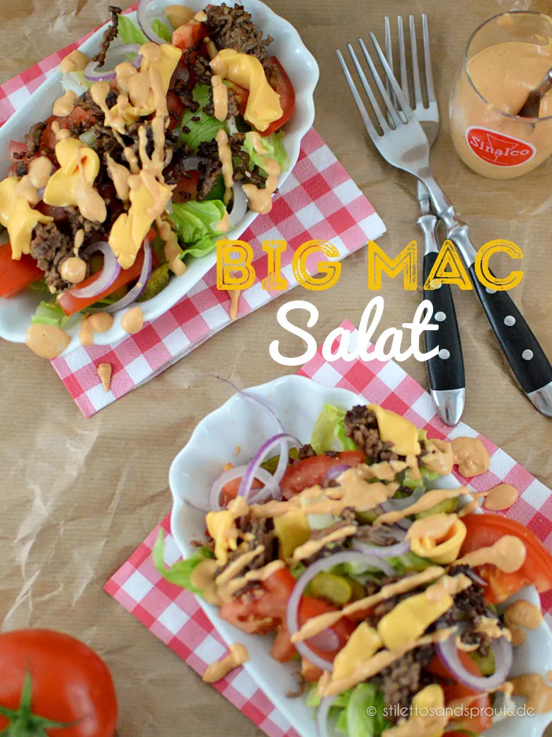 Gesunde Burger-Alternative Big Mac Salat Low Carb