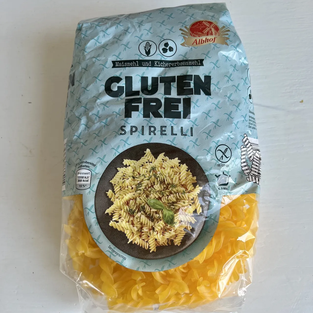 Glutenfreie Spirelli von Netto in der Verpackung