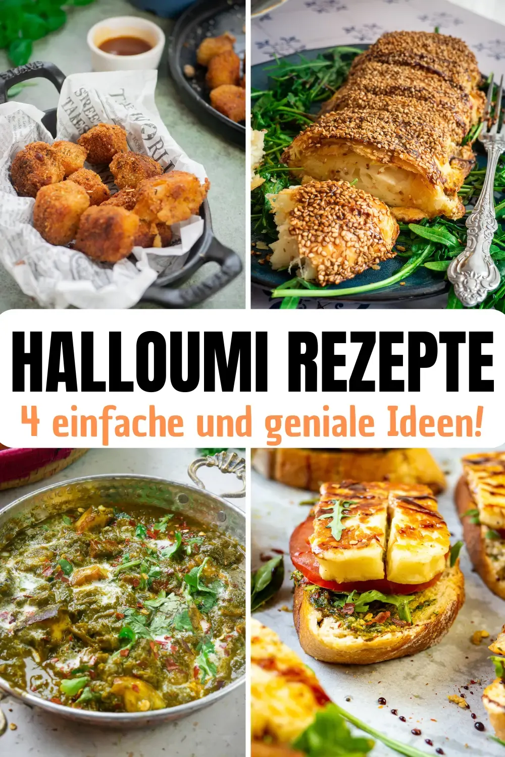 Goldbraun gebratener Halloumi Käse