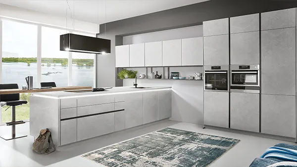 Graue Nobilia Stoneart Betonküche