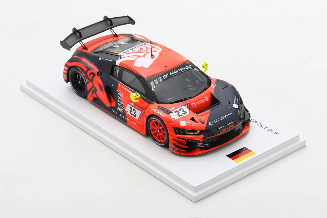 Heckansicht des Sammlermodells Audi R8 LMS GT3 Evo II #23