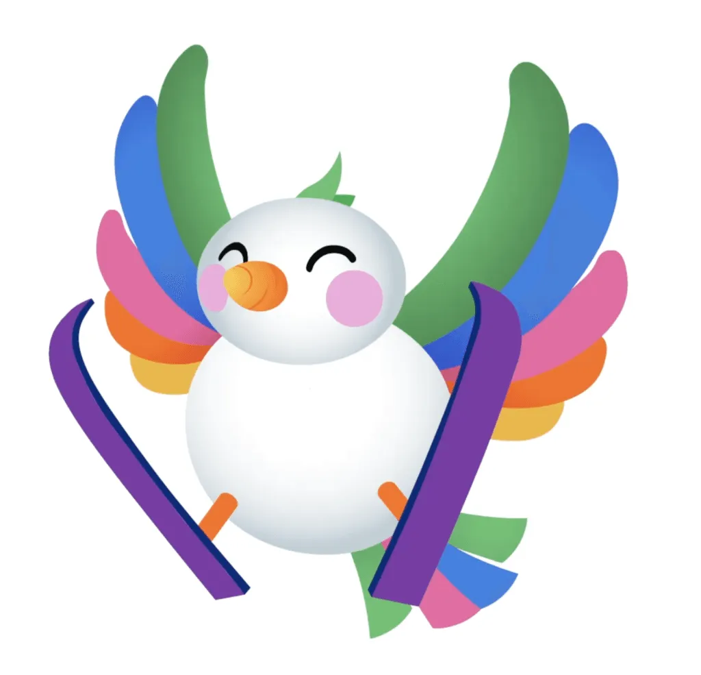 Illustration des Maskottchens der Ski-Weltmeisterschaften Trondheim 2025