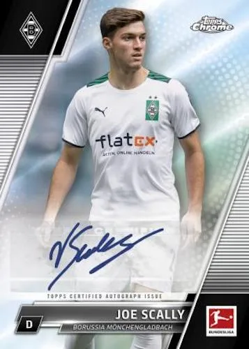 Joe Scally Autogramm Prism Refractor Karte aus der 2021-22 Topps Chrome Bundesliga