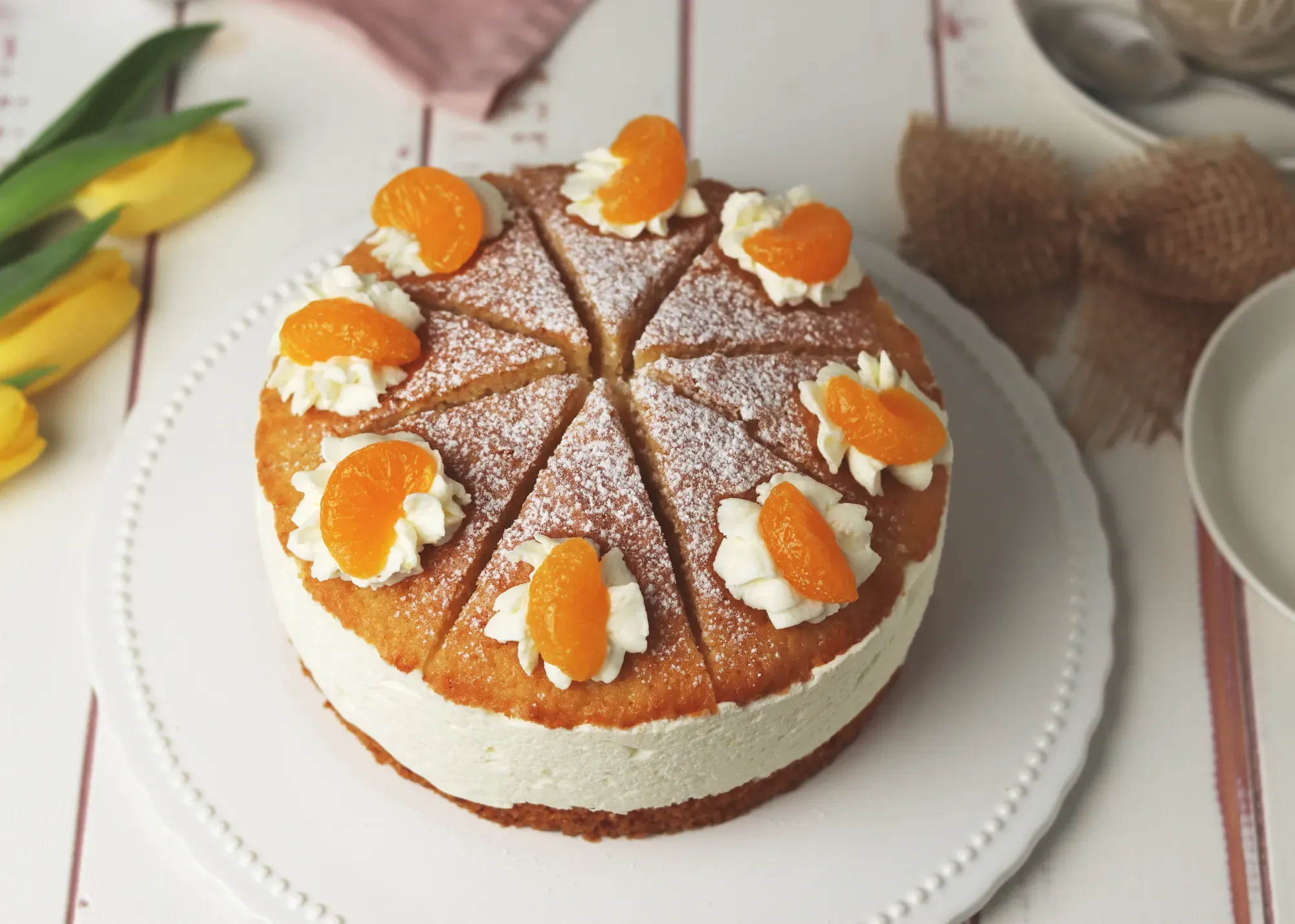 Käse-Sahne-Torte Mandarinen