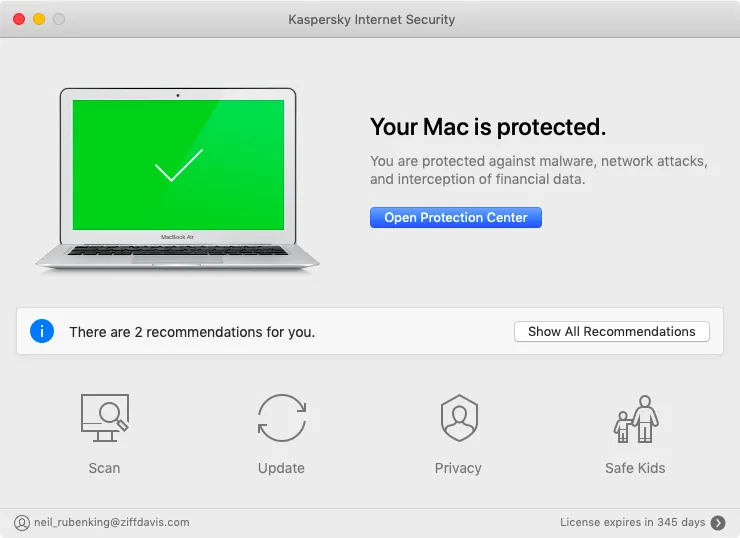Kaspersky Internet Security (2013) auf macOS