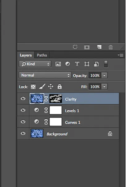 Klarheitsebene mit Maske und selektiver Anpassung
