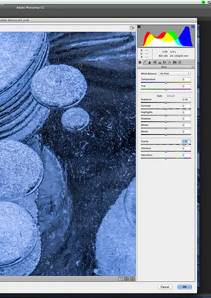 Klarheitseinstellung von +73
