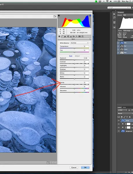 Klarheitsregler im Camera Raw-Filter