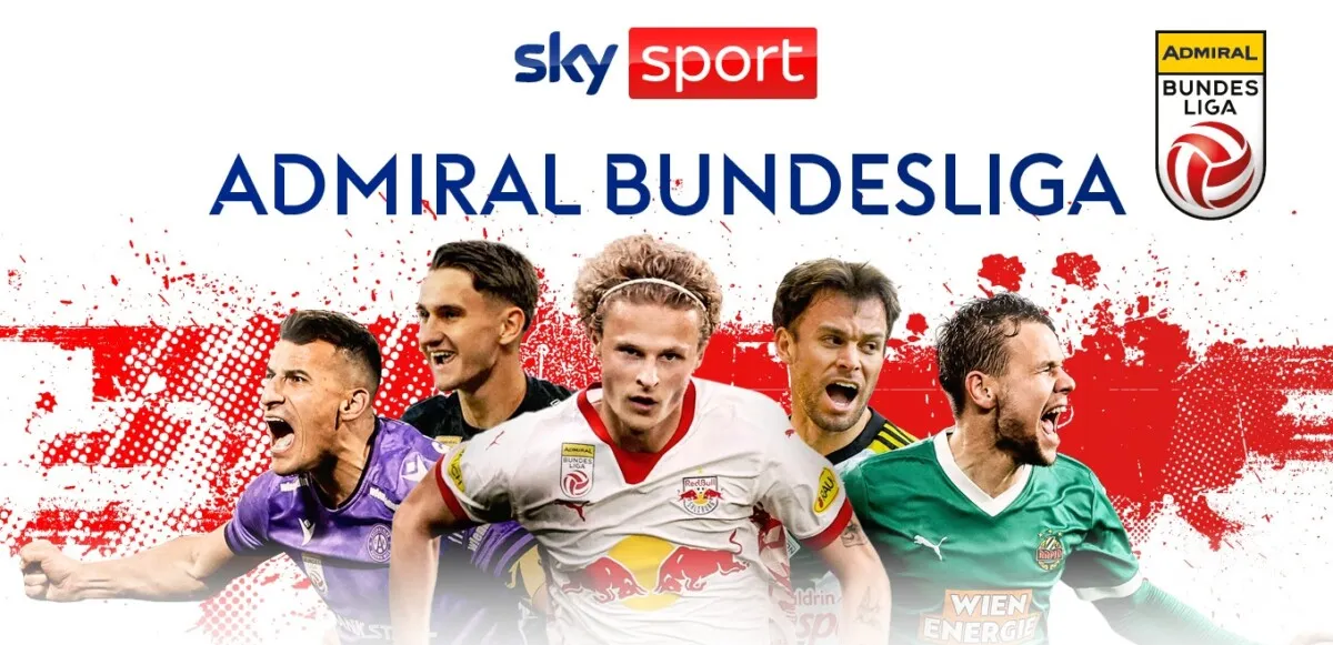 Logo von Sky Sport Austria mit dem Bundesliga-Logo, das die Verlängerung der Übertragungsrechte symbolisiert