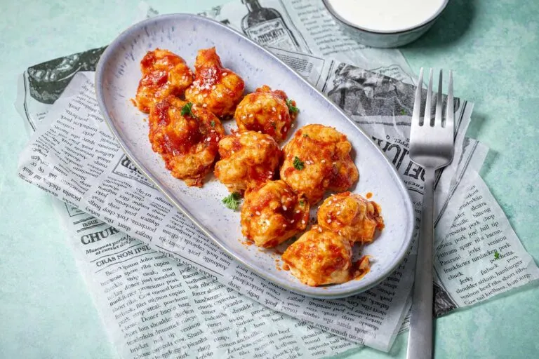 Low Carb Blumenkohl Wings mit würziger BBQ-Soße