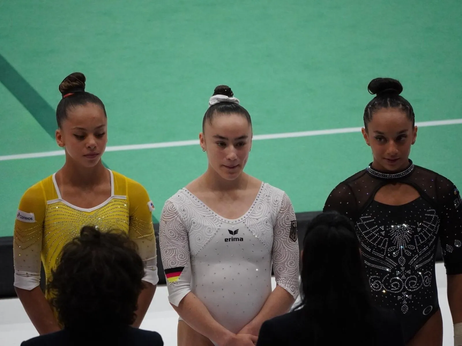 Madita Mayr nach ihrer Bodenübung in Jesolo
