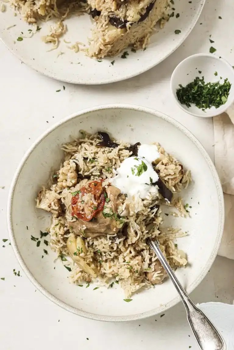 Makluba – Palästinensisches Reisgericht mit Aubergine